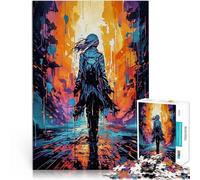Puzzles 1000 pièces pour Adolescents Silhouette dans Une Ville colorée Jouets éducatifs Liste de souhaits avec Le Père Noël 38x26cm