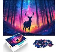 Puzzles 1000 pièces pour Adolescents Silhouette de cerf Jouets éducatifs d'apprentissage est idéal comme Cadeau pour Toute la Famille 38x26cm
