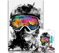 Puzzles 1000 pièces pour Adolescents, Ski, Anti-Stress, défi Difficile, Cadeaux Secret Santa pour Les Adolescents de 14 Ans et Plus, 38x26cm