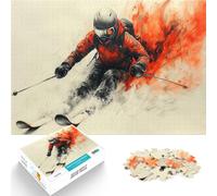 Puzzles 1000 pièces pour Adolescents Skieur en Mouvement Réduction du Stress intéressante Cadeaux pour Les Amis et la Famille 52x38cm