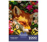 Puzzles 1000 Pièces pour Adolescents Sleeping Fox Among Flowers Puzzles pour Adultes - Jeux De Construction - Découpe De Précision - Stimule Le Cerveau 70x50cm/1000pcs