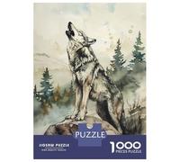 Puzzles 1000 Pièces pour Adolescents Solitudes Symphony Wolf Puzzles pour Adultes Jeux Relaxants Découpe De Précision Cadeaux pour Les Amis Et La Famille 38x26cm/1000pcs
