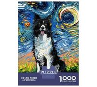 Puzzles 1000 Pièces pour Adolescents Starry Night Border Collie Puzzle pour Adultes, Jouet, Décoration Murale, Découpe De Précision, Cadeau Anti-Stress 52x38cm/1000pcs