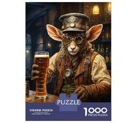 Puzzles 1000 Pièces pour Adolescents Steampunk Craft Beer Faun Puzzles pour Adultes, Jouets Anti-Stress, Analyse Et Logique, Cadeau d'anniversaire, Cadeaux, 70x50cm/1000pcs