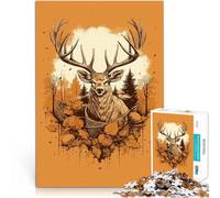 Puzzles 1000 pièces pour Adolescents Style Artistique réaliste du cerf défi éducatif Car C'est Un pour Toute la Famille 38x26cm