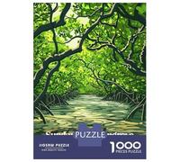 Puzzles 1000 Pièces pour Adolescents Sundarbans Mangrove Forest Puzzles pour Adultes Jeux Relaxants Découpe De Précision Cadeaux pour Les Amis Et La Famille 38x26cm/1000pcs