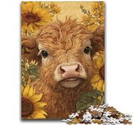 Puzzles 1000 pièces pour Adolescents Sunflower Heights Vache Anti-Stress Défi Difficile Chaque pièce est Unique - Jeu Familial Amusant et Stimulant 38x26cm