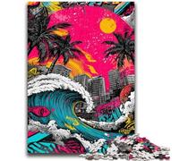 Puzzles 1000 pièces pour Adolescents Surf Graffiti Amusement en Famille Activités Amusantes à la Maison, Cadeau d'anniversaire, Cadeaux de Voyage, pour et 14 Ans 38x26cm