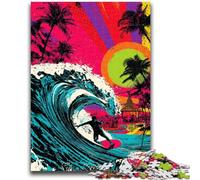 Puzzles 1000 pièces pour Adolescents Surf Graffiti Jeu Stimulant Jouets à Offrir en Cadeau pour Toute la Famille à partir de 14 Ans 50x75cm
