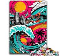 Puzzles 1000 pièces pour Adolescents Surf Graffiti Jeu Stimulant Jouets Offrez des Cadeaux pour Toute la Famille à partir de 14 Ans 26x38cm
