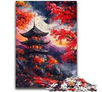 Puzzles 1000 pièces pour Adolescents Temples Japonais Jouets Jeux éducatifs Anti-Stress Interaction Parent-Enfant pour Les 14 Ans et Plus 26x38cm