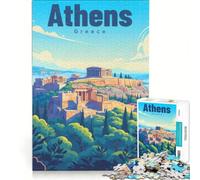 Puzzles 1000 pièces pour Adolescents The Ancient Acropolis | Jeu impossible Chaque pièce est unique Convient pour la décoration de bureau. 38x26cm