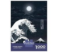 Puzzles 1000 Pièces pour Adolescents The Great Wave Night Japan Puzzles pour Adolescents - Jeux Relaxants Et Anti-Stress - Idéal comme Cadeau pour Toute La Famille 52x38cm/1000pcs