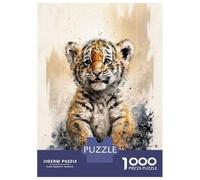 Puzzles 1000 Pièces pour Adolescents Tiger Watersketch Drawing Puzzles pour Adultes Jeux Relaxants Assemblage De Motifs Cadeau d'anniversaire, Cadeaux, 38x26cm/1000pcs