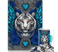 Puzzles 1000 pièces pour Adolescents Tigre avec Ailes, Aide Le Cerveau à exercer des Jouets addictifs pour cultiver la Patience Décoration Parfaite 38x26cm