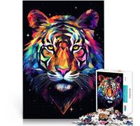 Puzzles 1000 pièces pour Adolescents Tigre géométrique Compétition de Vitesse Manuelle Renforcer l'amour Entre Les Couples 75x50cm