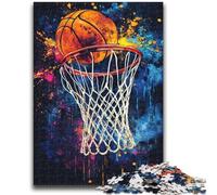 Puzzles 1000 pièces pour Adolescents Tir de Basket-Ball Convient aux 14 Ans et Plus Jeu Stimulant Excellent Cadeau pour Les Jeux 38x26cm