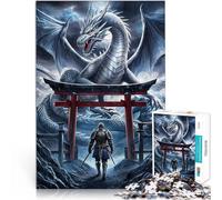 Puzzles 1000 pièces pour Adolescents Torii du Dragon et du Soldat Soulagement du Stress Offrir en Cadeau à Toute la Famille 38x26cm