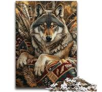 Puzzles 1000 pièces pour Adolescents Totem du Loup Aide Le Cerveau à exercer Jouets addictifs pour cultiver la Patience Décoration Murale 26x38cm