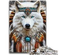 Puzzles 1000 pièces pour Adolescents Totem du Loup pour Les 14 Ans et Plus Défi éducatif Activités Amusantes à la Maison, Cadeaux d'anniversaire, Cadeaux de Voyage 50x75cm