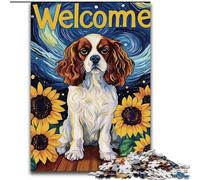 Puzzles 1000 pièces pour Adolescents Tournesol Beagle, Jeu Stimulant et Familial avec des pièces entièrement emboîtables de Formes aléatoires 50x75cm