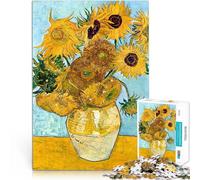 Puzzles 1000 pièces pour Adolescents Tournesols Van Gogh Séjour Anti-Stress pour Tuer Le Temps Jeu de défi Unique 38x26cm