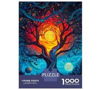 Puzzles 1000 Pièces pour Adolescents Tree of Two Moons Puzzle Adulte Jouet Décoration Murale Vacances À La Maison Tuer Le Temps Aider À Stimuler Le Cerveau 38x26cm/1000pcs