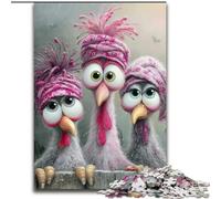Puzzles 1000 pièces pour Adolescents Trois Poules, Jouet éducatif et décompressant, Cadeau d'anniversaire, Cadeaux (Taille 50x75cm)