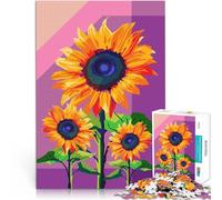 Puzzles 1000 pièces pour Adolescents Trois tournesols Jouets éducatifs d'apprentissage Jeu éducatif pour Anniversaire, Noël 52x38cm