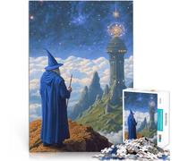 Puzzles 1000 pièces pour Adolescents Un Sorcier contemplant l'observatoire Eldritch défi éducatif Décoration Parfaite 52x38cm