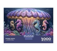 Puzzles 1000 Pièces pour Adolescents Underwater Jellyfish Carousel Puzzle Jeux Relaxants, Amusants Et Humoristiques Cadeau d'anniversaire, Cadeaux, 52x38cm/1000pcs