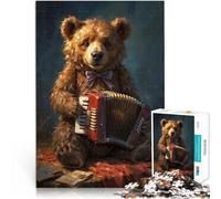 Puzzles 1000 pièces pour Adolescents Une Chanson d'ours Bien-aimée Difficile et défi avec Affiche et Feuille de Questions correspondantes 75x50cm