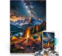 Puzzles 1000 pièces pour Adolescents Une scène de feu de Camp chaleureuse Défi Difficile est idéal comme Cadeau pour Toute la Famille 52x38cm
