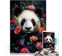 Puzzles 1000 pièces pour Adolescents œuvres d'art de Fleurs de Panda Jeu de Quiz avec des pièces de Formes aléatoires entièrement imbriquées 75x50cm