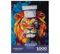 Puzzles 1000 Pièces pour Adolescents Vibrant Lion Portrait Puzzles pour Adolescents, Jouets Anti-Stress, Difficile, Excellent Cadeau pour Les Jeux 38x26cm/1000pcs