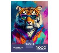 Puzzles 1000 Pièces pour Adolescents Vibrant Tiger Vibes Puzzles pour Adolescents, Jouets Anti-Stress, Difficile, Excellent Cadeau pour Les Jeux 70x50cm/1000pcs