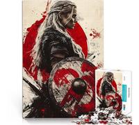 Puzzles 1000 pièces pour Adolescents Vierge guerrière Viking Défi Difficile pour soulager Le Stress décoration Murale 38x26cm