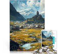 Puzzles 1000 pièces pour Adolescents Village médiéval de Montagne Analyse et logique Renforcer l'amour Entre Les Couples 75x50cm