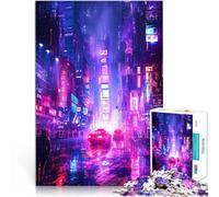 Puzzles 1000 pièces pour Adolescents Ville de néons RVB Entraînez Votre Cerveau et Vos Mains Une œuvre d'art 75x50cm