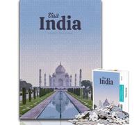 Puzzles 1000 pièces pour Adolescents Visitant l'Inde, Jeu intellectuel, Chaque pièce est Unique - Jeu Familial Stimulant et Amusant adapté aux Enfants de 14 Ans et Plus 38x26cm