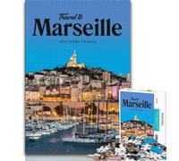Puzzles 1000 pièces pour Adolescents Visite de Marseille, Jeu éducatif, défi, Cadeau d'anniversaire Unique pour Les 14 Ans et Plus 38x26cm