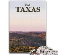 Puzzles 1000 pièces pour Adolescents visitez Le Texas, Jeu Stimulant et Jeu Familial, décoration Murale, Cadeaux d'anniversaire et de Noël Uniques (Taille 38x52cm)