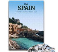 Puzzles 1000 pièces pour Adolescents Visitez l'Espagne pour Les 14+ Jeu de défi Unique Jeux en Famille Cadeaux d'anniversaire de Noël (Taille 38x26cm)