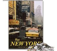 Puzzles 1000 pièces pour Adolescents, visitez New York, adaptés aux Personnes de 14 Ans et Plus, Jeux éducatifs, Cadeaux du Père Noël Secret, 50x75cm