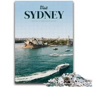 Puzzles 1000 pièces pour Adolescents Visitez Sydney ! Cadeaux Secret Santa pour Les Adolescents à partir de 14 Ans (50x75cm)
