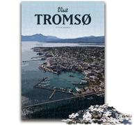 Puzzles 1000 pièces pour Adolescents Visitez Tromso Jeu Stimulant et Jeu Familial Décoration Murale Cadeaux d'anniversaire et de Noël Uniques (Taille 50x75cm)