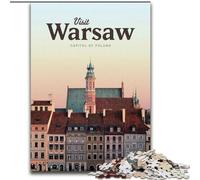Puzzles 1000 pièces pour Adolescents Visitez Varsovie, entraînez Votre Cerveau et Vos Mains Cadeaux d'anniversaire et Cadeaux Uniques pour Les 14 Ans et Plus 50x75cm