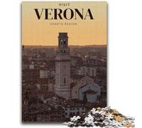 Puzzles 1000 pièces pour Adolescents Visitez Vérone, 1000 pièces pour Adolescents, Cadeaux Secret Santa pour Les 14 Ans et Plus (50x75cm)