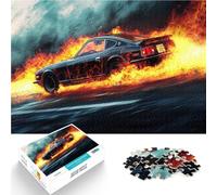 Puzzles 1000 pièces pour Adolescents Voiture en feu Compétition de Vitesse Manuelle avec des pièces de Formes aléatoires entièrement imbriquées 38x26cm