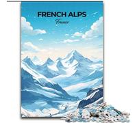 Puzzles 1000 pièces pour Adolescents, Voyage dans Les Alpes françaises, stimulent Le Cerveau, Jouets addictifs pour cultiver la Patience et améliorer la mémoire, 26x38cm